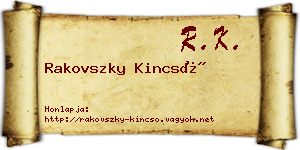 Rakovszky Kincső névjegykártya